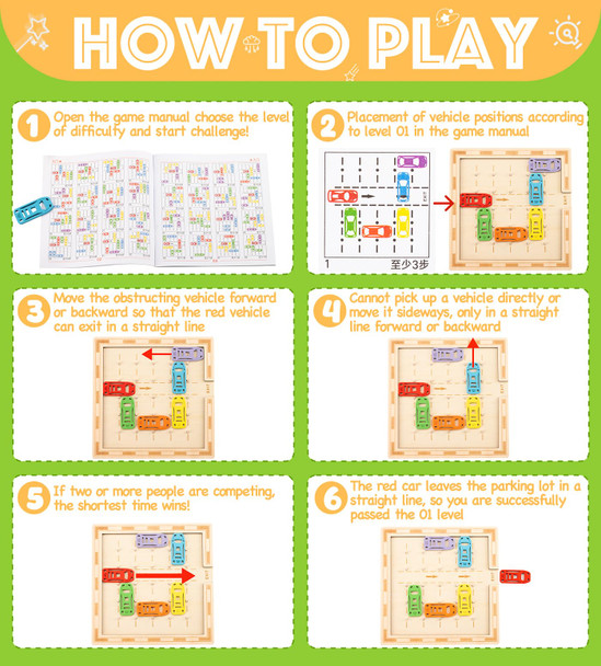 Y.Duck Traffic Jam Car Game – 360/750 Levels Wooden Logic Puzzle, Super Slide Board Games For Kids 4-6 8-12, Stem Toy For Logical Thinking, Brain Teaser Travel Game, Best Birthday For Kids