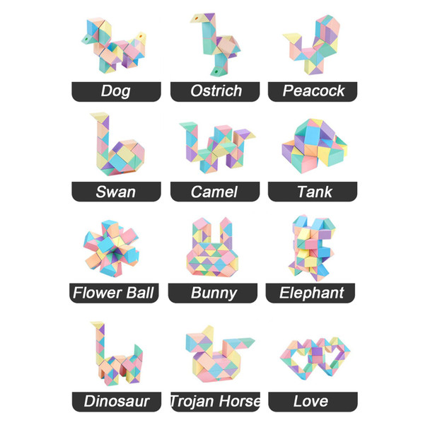 Ynotus Magic Snake Cube Twist Puzzle Toy, 24 Segments Pastel Colors 3D Brain Teaser For Kids & Adults, Fidget Stress Relief, Educational Learning For All Ages Ynotus Magic Snake Cube Twist Puzzle Toy, 24 Segments Pastel Colors 3D Brain Teaser For Kids & Adults, Fidget Stress Relief, Educational Learning For All Ages