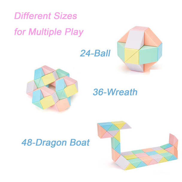 Ynotus Magic Snake Cube Twist Puzzle Toy, 24 Segments Pastel Colors 3D Brain Teaser For Kids & Adults, Fidget Stress Relief, Educational Learning For All Ages Ynotus Magic Snake Cube Twist Puzzle Toy, 24 Segments Pastel Colors 3D Brain Teaser For Kids & Adults, Fidget Stress Relief, Educational Learning For All Ages