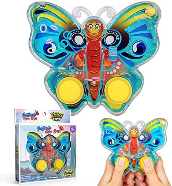 Yoya Toys Butterfly Ring Toss Handheld Game - Games For Kids Handheld With Colorful Butterfly Design, Classic-Style Retro Game, Portable & Travel-Friendly Handheld Games For Kids
