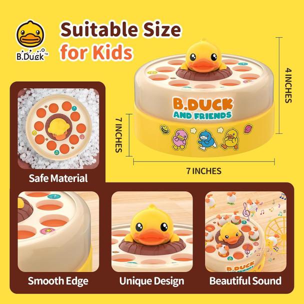 Zelbuck B.Duck Bounce Catch Game,Board Games,Fun Bounce & Catch Duck Toy, Interactive Family Game For 3-7 Year Olds, Party Game For Toddlers & Kids (Yellow)