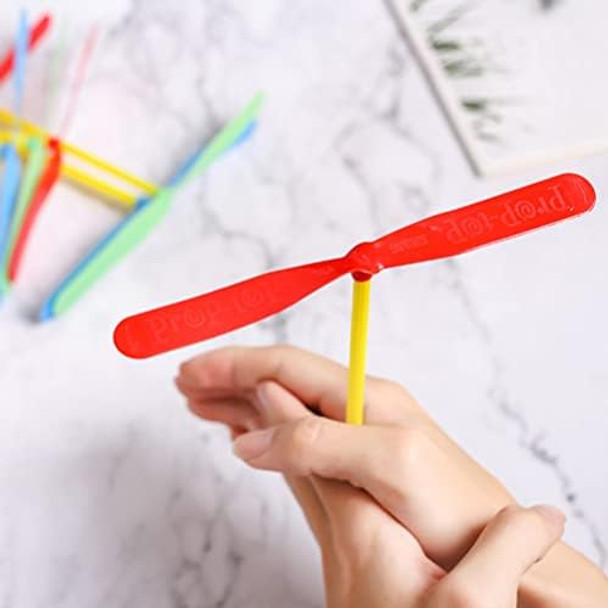 Zerodeko Dragon 40Pcs Bamboo Dragonfly Toys Flying Helicopter Toy Hand Hand Rubbing Double Flying Leaves Plastic Bamboo Dragonfly Toy Whirlybird Helicopter Toy Orange