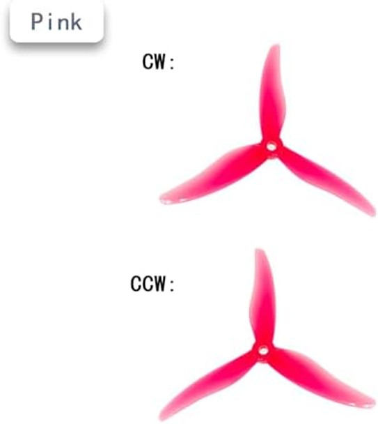 Zhuoyuefsc 4 Sets Rc Drone Props Propeller Hurricane 51477 5.1Inch 3-Paddle Propeller With 5Mm Mounting Hole For 2206-2407 Motor For Fpv Racing Drone(2 Pairs Of Purple, Yellow, Pink, And Black)