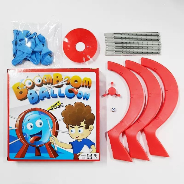 Zskxyrus Balloon Blast Party Game Set Entertaining Family Tabletop Game Comes With 10 Balloons 9 Sticks Dice Stand Red Frame Party Supplies Party Supplies