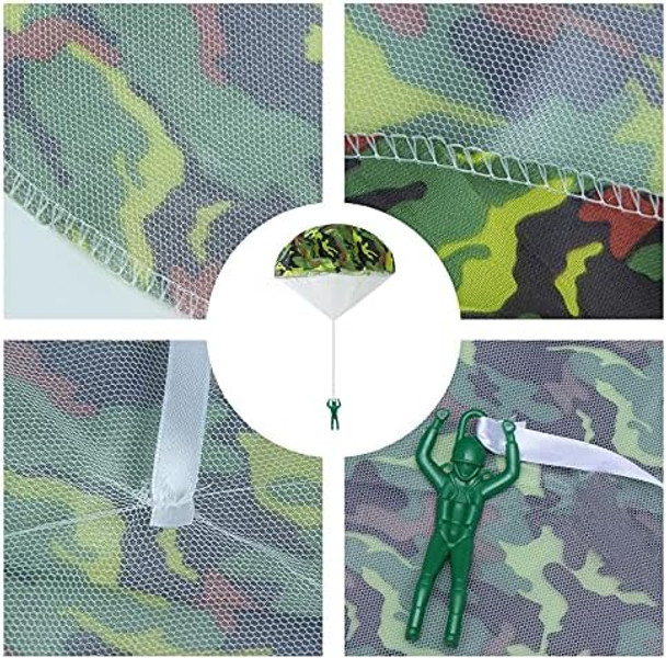 Zwblzy Army Camo Parachute Toys - Hand Throwing Kids Outdoor Games, Action Figures, Tangle Parachute, Ages 3-16