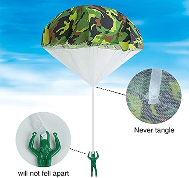 Zwblzy Army Camo Parachute Toys - Hand Throwing Kids Outdoor Games, Action Figures, Tangle Parachute, Ages 3-16