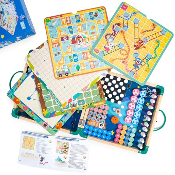 Arcturine 14-In-1 Wooden Fast Foldable Sling Puck Set For Kids And Adults, Multi-Game Combo With Snakes And Ladders, Bowling And More, Portable Travel Games Set, Interactive Families Toys Arcturine 14-In-1 Wooden Fast Foldable Sling Puck Set For Kids And Adults, Multi-Game Combo With Snakes And Ladders, Bowling And More, Portable Travel Games Set, Interactive Families Toys