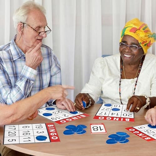 Assistex Large Print Bingo Cards For Seniors - Double-Sided Jumbo Bingo Cards With Complete Set, Fun Elderly Card Games, Perfect For Assisted Living And Stress Relief Activities