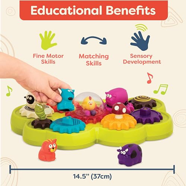 B. Toys – Mooosical Gears – Musical Toy – Spinning Gears & Farm Animals – Educational Toys For Toddlers – Sort & Spin To Music – 18+ Months B. Toys – Mooosical Gears – Musical Toy – Spinning Gears & Farm Animals – Educational Toys For Toddlers – Sort & Spin To Music – 18+ Months