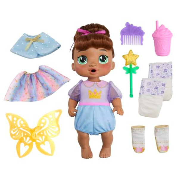 Baby Alive Fairy Fashions Sophia Sparkle Doll With Clothes Accessories, Brown Hair, 11 Inches, Toys For 3 Year Old Girls And Boys & Up ( Exclusive)