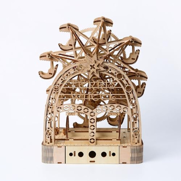 Bennama 3D Wooden Puzzles Hand-Cranked Ferris Wheel Model Kits, Brainteaser And Puzzle For Christmas/Birthday,S For Adults And Teens To Build Combination Bennama 3D Wooden Puzzles Hand-Cranked Ferris Wheel Model Kits, Brainteaser And Puzzle For Christmas/Birthday,S For Adults And Teens To Build Combination