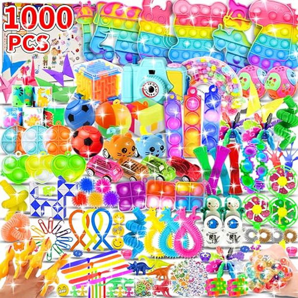 Bicman 1000Pcs Party Favors Goodie Bags For Kids, Fidget Toys Pack, Stocking Pinata Stuffers, Birthday S, Classroom Prize, Treasure Box, Carnival Prizes, Easter Eggs Fillers