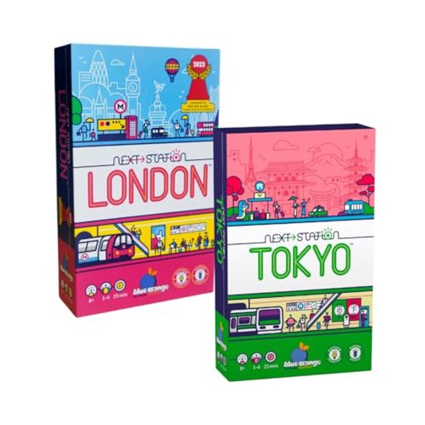 Blue Orange Next Station London And Next Station Tokyo Board Game Bundle By Blue Orange Games - 2 Family Or Adult Strategy Flip And Write Games For 1 To 4 Players Ages 8 & Up.
