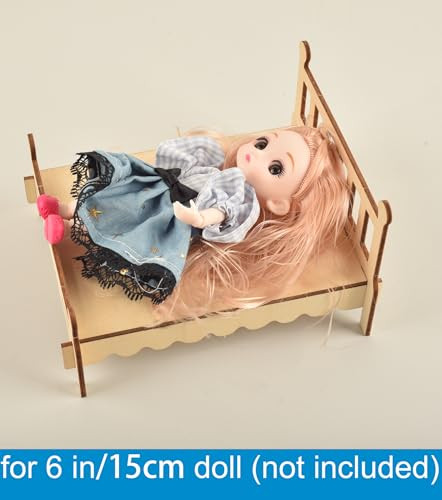 Bohs Wooden Dolls House Furniture 1/12 Scale - 3D Puzzles For Miniature Dollhouse Furniture Accessories - Large,28 Pcs