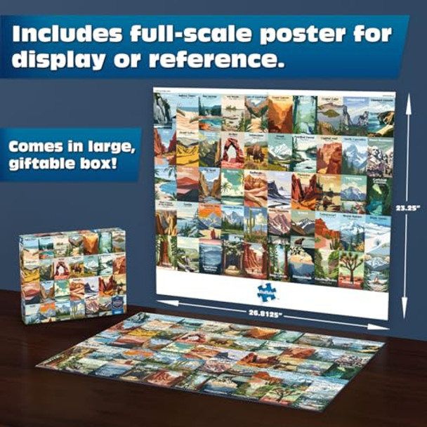 Buffalo Games - Sapphire Select - Our National Parks - 1000 Piece Jigsaw Puzzle – Challenging & Fun – Blue Core Puzzle Board – Able Display Box - Full Size Poster Included