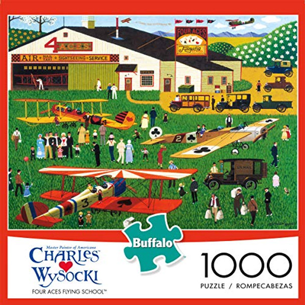 Buffalo Games - Charles Wysocki - Four Aces Flying School - 1000 Piece Jigsaw Puzzle