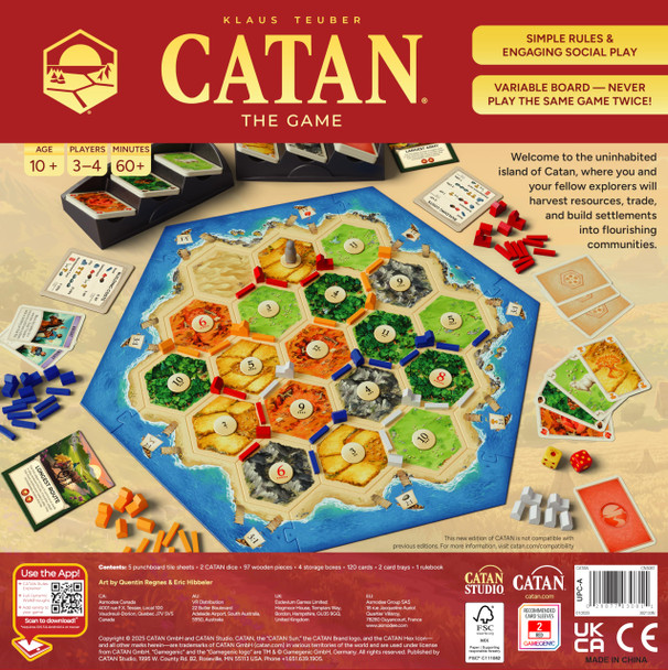 Catan Board Game (6Th Edition) Trade, Build & Settle In The Classic Strategy Game For Family, Kids & Adults, Ages 10+, 3-4 Players, 60-90 Min Playtime