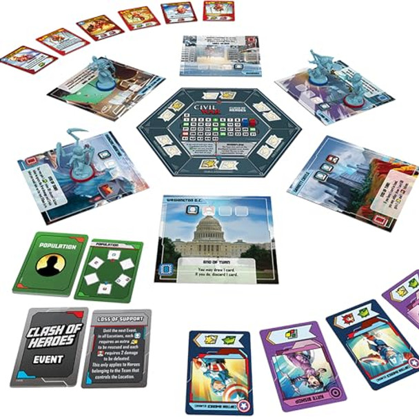 Cmon Marvel United: Civil War Expansion - Tabletop Miniatures Strategy Game, Cooperative Superhero Game For Kids & Adults, Ages 14+, 2-6 Players, 45 Min Playtime, Made