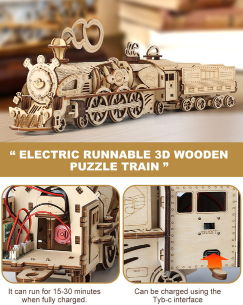 Coophit 3D Wooden Puzzles For Adults, Movable Diy Wooden Train Crafts Vehicle Building Model Car Kits, 3D Puzzles Birthday Present For Adults Teens Coophit 3D Wooden Puzzles For Adults, Movable Diy Wooden Train Crafts Vehicle Building Model Car Kits, 3D Puzzles Birthday Present For Adults Teens