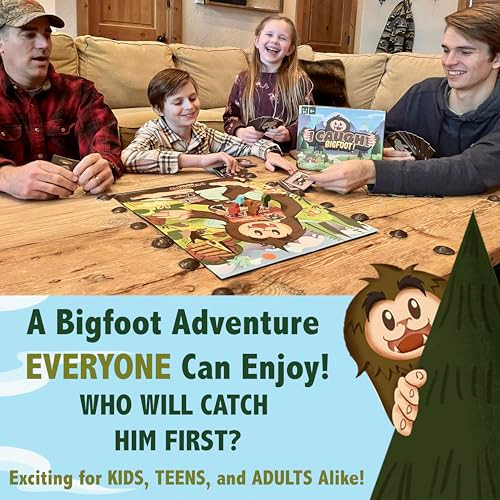 Covered Wagon Games I Caught Bigfoot - Collect Evidence To Catch The Elusive Bigfoot Kids Game For Game Night, Family Games For Kids And Adults, Board Game For Family Night, 4 Wooden Pieces, 106 Playing Cards, Ages 6+