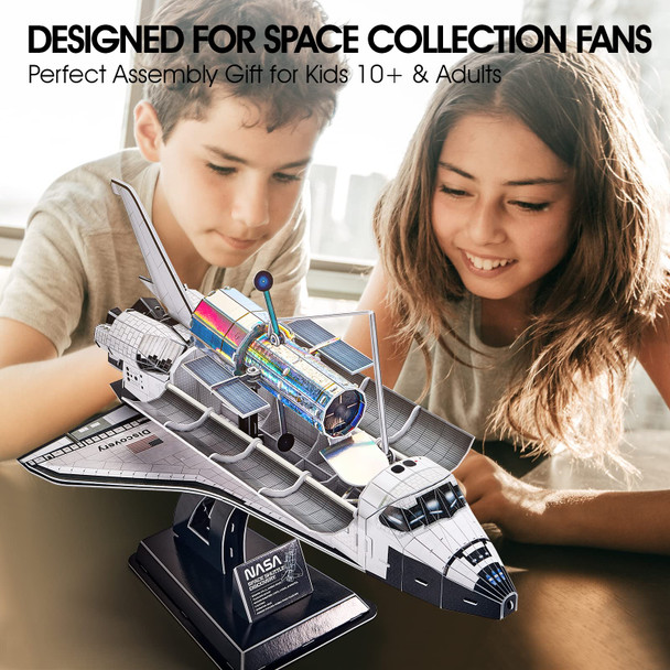 Cubicfun Nasa Apollo Saturn V 3D Puzzles For Adults Kids Space Toys For Boys 5-8 Rocket Ship, Puzzles For Kids Ages 8-10 12-14 Crafts For Adult Space Exploration Puzzle Model Kit, 136 Pieces Easter S