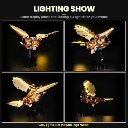 Dalded Light Kit For Lego Leonardo Da Vinci'S Flying Machine 10363, Led Lighting Kit Light Design And Configuration Compatible With Lego 10363 Building Blocks Model - Not Included The Model Set