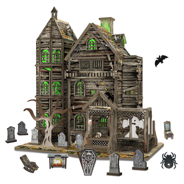 Dibetoy Diy Miniature House Kits For Adults - Haunted House 3D Wooden Puzzle For Teens, Decorative Bookends For Office, Home, Desk, Mini Tiny Dollhouse Kit Ideal For Halloween, Christmas, Friends, Kids, Boys Dibetoy Diy Miniature House Kits For Adults - Haunted House 3D Wooden Puzzle For Teens, Decorative Bookends For Office, Home, Desk, Mini Tiny Dollhouse Kit Ideal For Halloween, Christmas, Friends, Kids, Boys