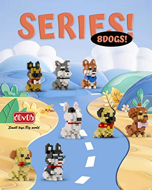 Dovob Micro Mini Blocks 8 In 1 Dogs Set, 1616 Pieces Bricks, 3D Puzzle Collection Animal Model Toys As For Adult Or Kids