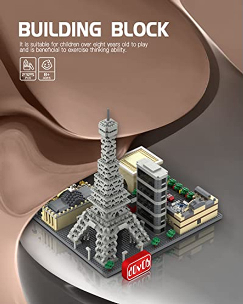 Dovob Architecture Paris Skyline Micro Mini Blocks Building Set, 2324 Pieces Bricks,3D Puzzle Collection Model Kit, Office Home Decor As For Adults Or Kids