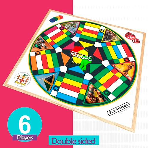 Eco-Parces Jamaican Ludo Board Game 6 And 4 Players Foldable To Travel Ludi Board Jamaican S Loodi Loodie Ludy Night Family Games Products For Adults Parcheesi Parchis