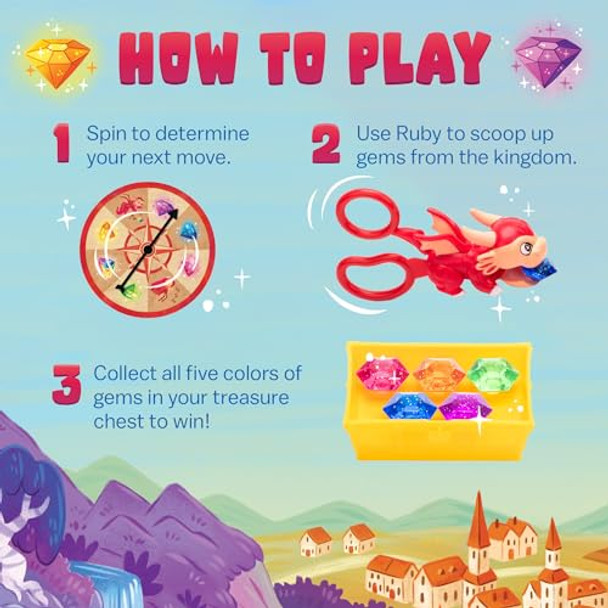 Educational Insights Ruby'S Gem Quest - Preschool Fine Motor Board Game For Kids, Learning Scissor Skills & Color Matching, Fun Family Game Night, Therapy Games & Tweezer Toys, For 2-4 Players Ages 3+