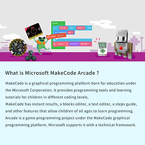Ef Elecfreaks Retro Coding Arcade For Microsoft Makecode Diy Programmable Handheld Game Console Suitable For Stem Education, Kid Game Programming Learning Machine Supports Block Programming And Python