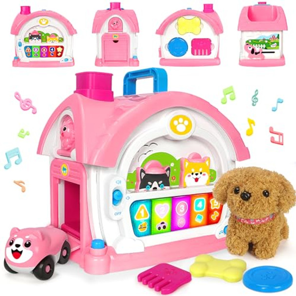 Ellinjan Montessori Toys For 1 2 3 Year Old Girl S, Baby Musical Toys 12-18 Months, 10 In 1 Bilingual Learning Toy With Sound Light, Pretend Toy With Plush Puppy, First Birthday For Toddlers Ellinjan Montessori Toys For 1 2 3 Year Old Girl S, Baby Musical Toys 12-18 Months, 10 In 1 Bilingual Learning Toy With Sound Light, Pretend Toy With Plush Puppy, First Birthday For Toddlers