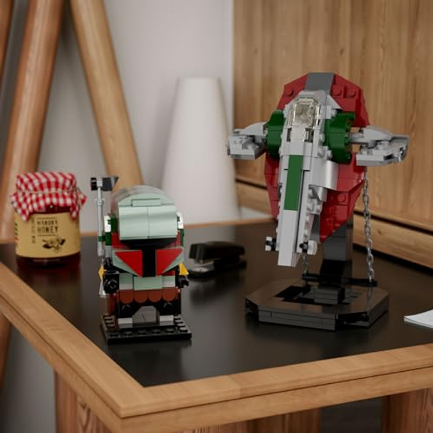 Evoftior Boba Fett Starship Microfighter Tensegrity Building Set, Boba Fett Brick Figure Headz And Slave 1 Tensegrity Model Compatible With Lego - Custom Set Evoftior Boba Fett Starship Microfighter Tensegrity Building Set, Boba Fett Brick Figure Headz And Slave 1 Tensegrity Model Compatible With Lego - Custom Set