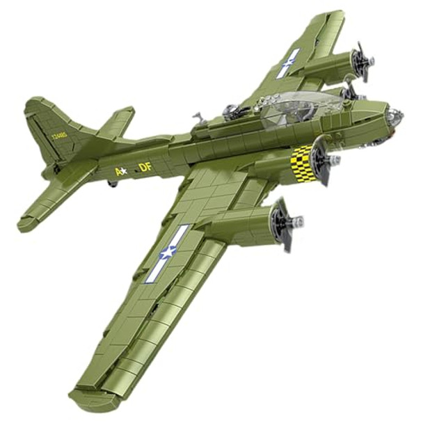 Feleph B-17 Bomber Flying Fortress Aircraft Model Kit, 886 Piece Ww2 Military Plane Building Bricks Toy Airplane Blocks Set For Kids Or Adults Compatible With Major Brands