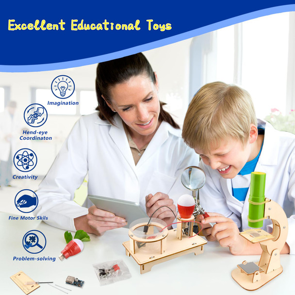 Fliipflaap 6-In-1 Stem Science Kits For Kids, Wood Arts And Craft Kits, Stem Toys For Boys Girls Age 8-12 5-7 8 10 12 13 14 Idea, 3D Puzzles Building Engineering Model Set