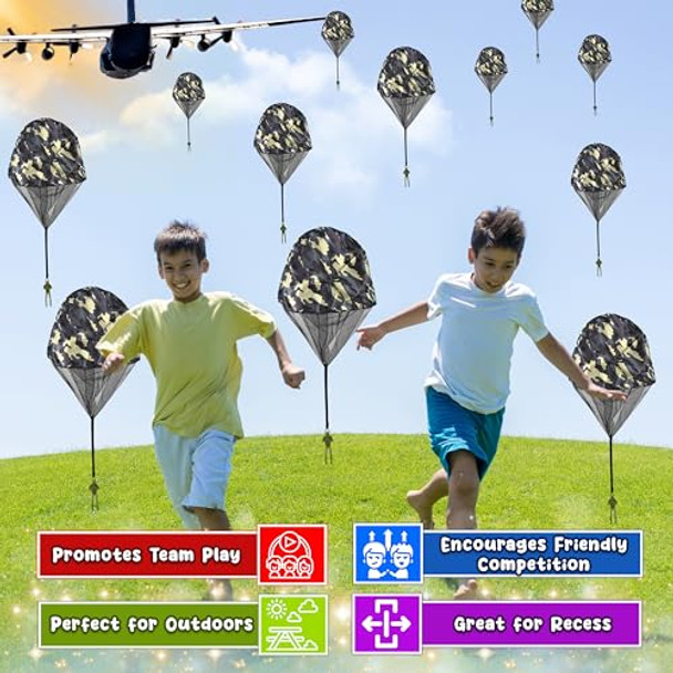 Forest & Twelfth 12Pcs Camouflage Parachute Toy For Kids, Camo Paratrooper Toy Soldier Set, Tangle , High Fly Parachute Army Men Figures For Outdoor Or Backyard Play, Army Military Party Favors Forest & Twelfth 12Pcs Camouflage Parachute Toy For Kids, Camo Paratrooper Toy Soldier Set, Tangle , High Fly Parachute Army Men Figures For Outdoor Or Backyard Play, Army Military Party Favors