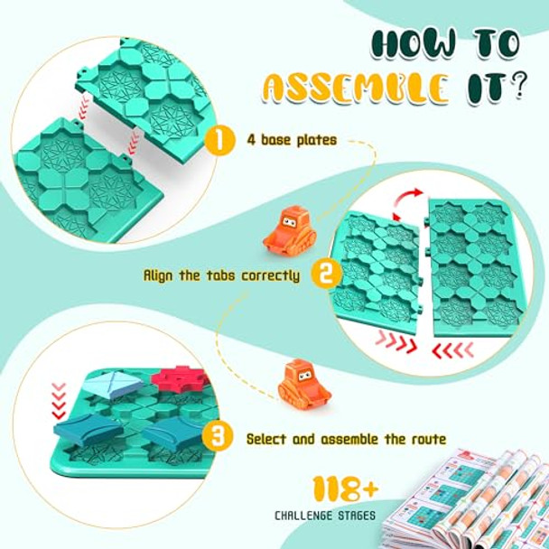 Fygurso Stem Board Games, Puzzle Logical Builder Kids Toys, Preschool Montessori Brain Teasers Birthday S For Kids 4-8 Years Old