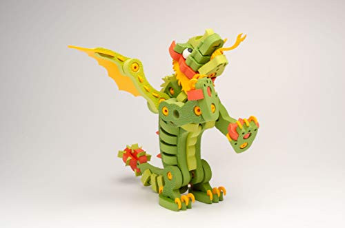 Herpa Bloco Toys Combat Dragon Stem Toy Fantasy Mythical Creatures Diy Building Construction Set (155 Pieces)