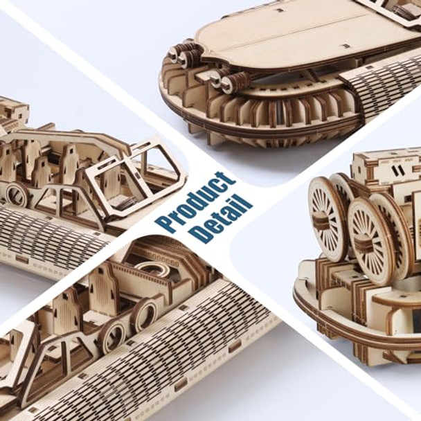 Herseme 3D Wooden Puzzles For Adults, 214 Pcs 3D Puzzles For Adults, 3D Puzzle Speedboat Wood Models Kits Decompression - Brain Teaser Wooden Puzzles For Father/Dad, S For Father