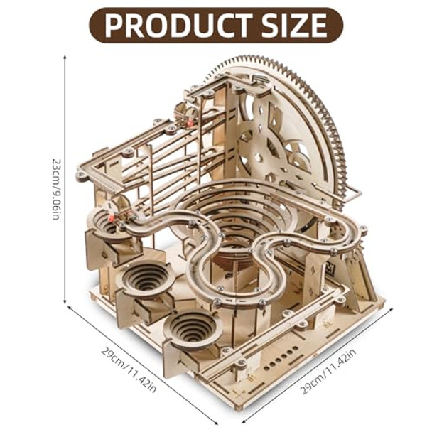 Hoosteady Wooden Marble Run 3D Puzzle,3D Puzzles For Adults,Wooden Building Marbles Track Model Kit For Adults & Teens Boys Girls