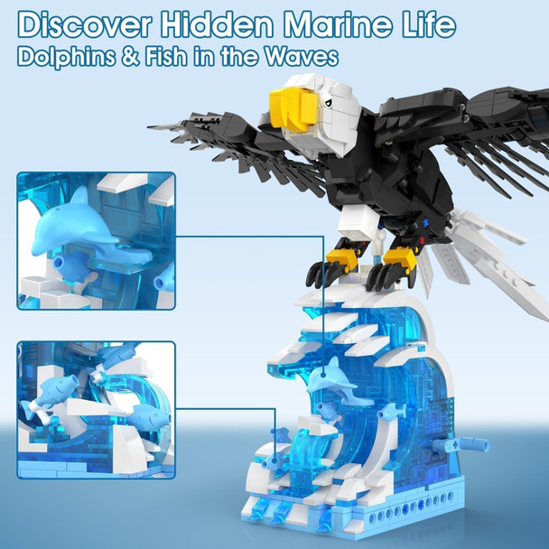 Iblotime Parrot Building Set With Rotating Flower Base, Bird Animals Building Set -1176 Pcs, Stem For Kids Adults, Mechanical Rotating Shaft For Flapping Motion