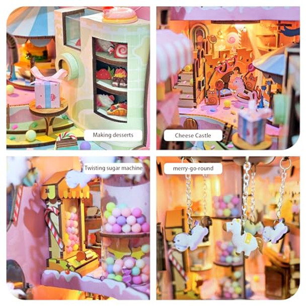 Iboheye Book Nook With Led Light - 3D Puzzles For Adults, Diy Miniature House Kit,3D Creative Decorative Bookend, Book Shelf Decor, Perfect, Dollhouse Book Nooks - Sweetheart Story Iboheye Book Nook With Led Light - 3D Puzzles For Adults, Diy Miniature House Kit,3D Creative Decorative Bookend, Book Shelf Decor, Perfect, Dollhouse Book Nooks - Sweetheart Story