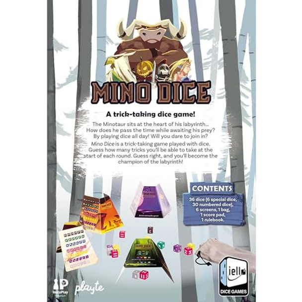 Iello: Mino Dice - Family Bidding Board Game, Trick-Taking Dice & Card Game, Become Champion Of The Labyrinth, Fantasy, Ages 8+, 3-6 Players, 30 Min