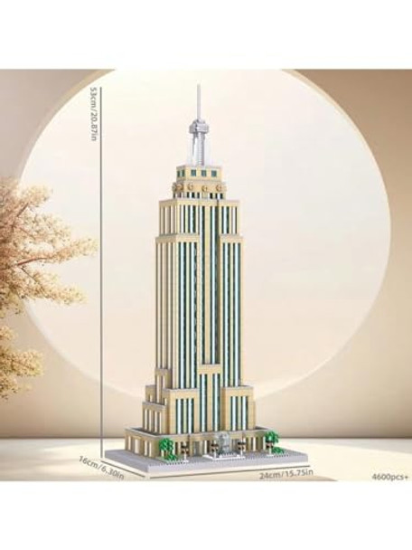 Iwutefet 4669 Pcs Empire State Micro Mini Building Blocks Set, Abs Plastic Architectural Model, World Famous Architecture Model Toy Home Decoration , 3D Puzzle, Realistic Design For Commemorative Toy