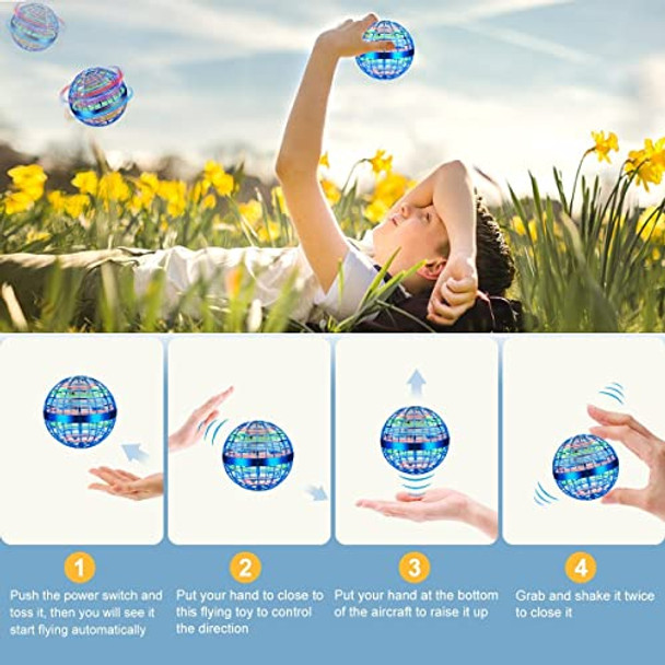 Joy Flying Orb Ball Toys, 2-Pack Magic Flying Ball Toy With 360°Rotating Rgb Lights, Boomerang Drone