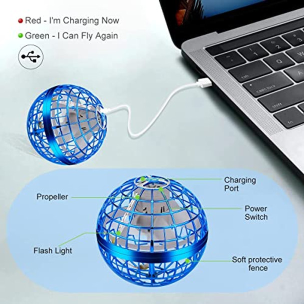 Joy Flying Orb Ball Toys, 2-Pack Magic Flying Ball Toy With 360°Rotating Rgb Lights, Boomerang Drone