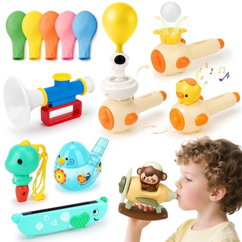 Joyreal Joyreal 8 In 1 Sensory Toys For Kids With Whistle, Balloon Blower, Floating Blow Pipe Ball - Autism Sensory Product Oral Motor Therapy Tools - Speech Therapy Toys For Toddler 3+ Year Old Boy Girl