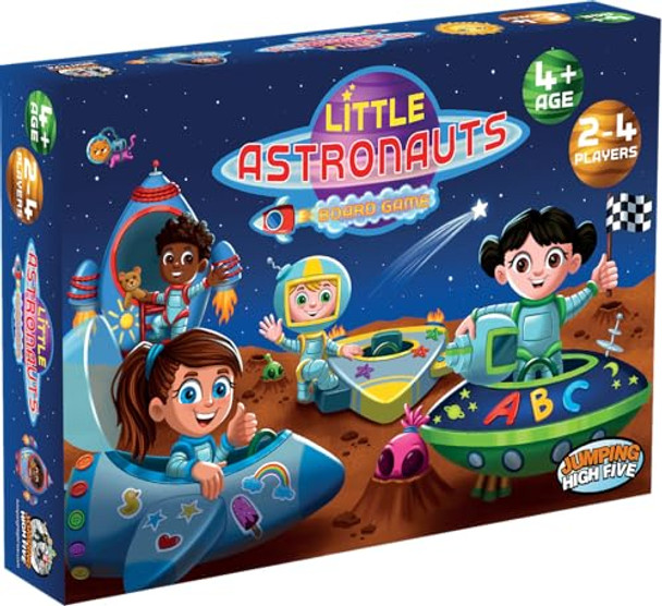 Jumping High Five Little Astronauts Board Game For Kids Ages 4+ - Race Rockets Around The Solar System & Explore Space - Fun Family Strategy Adventure Game - Easy To Learn - Educational For Boys & Girls