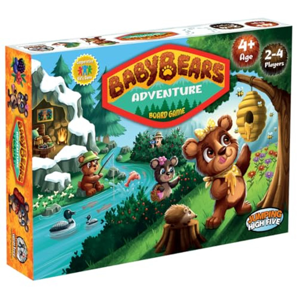 Jumping High Five Baby Bears Adventure Cooperative Board Game For Kids Ages 4+ – Take The Animals On An Exciting National Park Adventure – Fun Family Game That Builds Skills – Easy To Learn Educational